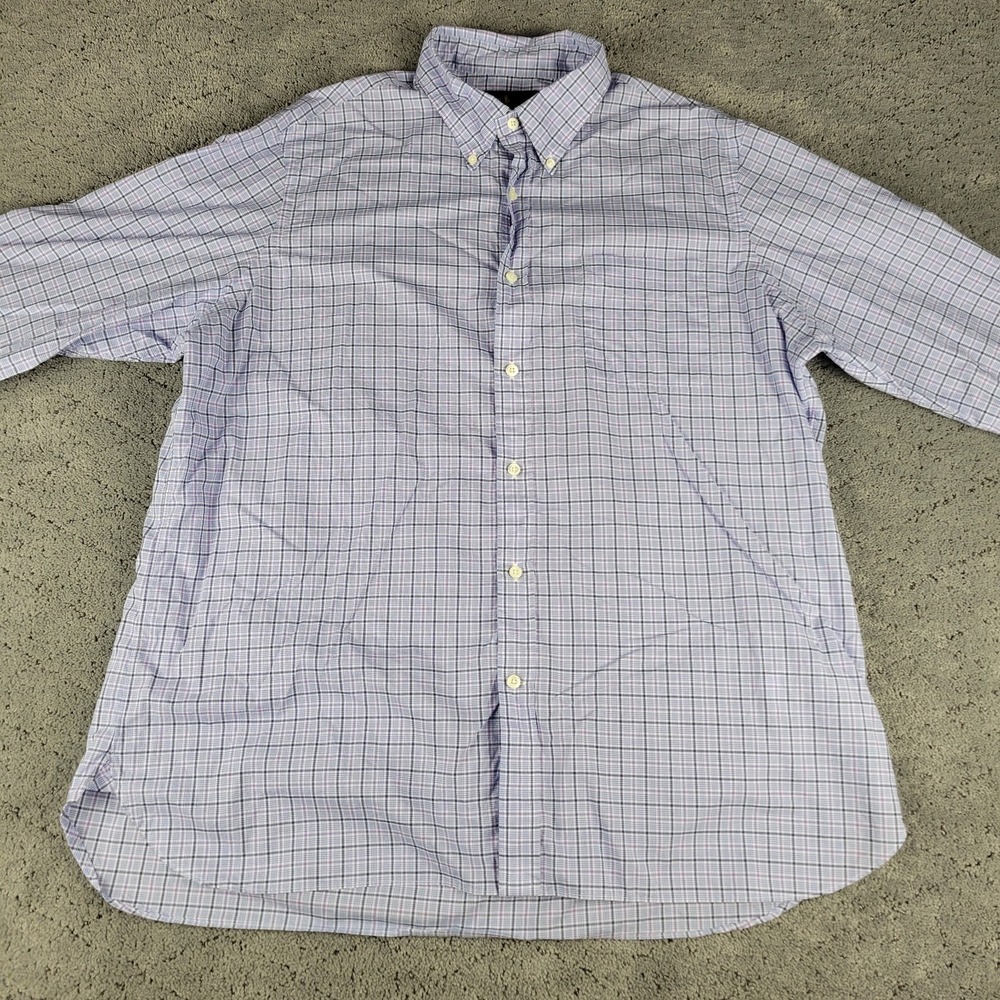 Ralph Lauren Shirt Mens 2XL Purple Plaid Classic Fit Long Sleeve Button Down